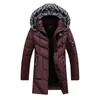 Varsanol -20 Degre Mens Parkas Longue Style Veste d'hiver Manteaux épais Vestes à capuche chaudes Coton Collier de fourrure rembourrée Outwear 210601