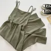 Kimutomo, mono con tirantes de Color sólido, mono informal de pierna ancha con cordón de cintura alta para mujer de verano coreano para mujer 210521