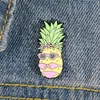 Holiday Creative Pineapple Fruit Brooches Pineapple Wearing bikini Sunglasses Enamel Pin Summer Beach Jewelry Gift2807268