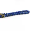 Tasbih perles de prière 99 pierre bleue à l'intérieur de la coquille naturelle fait à la main dinde gland musulman Misbaha chapelet perles islamique Eid cadeau F1211