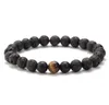 8mm Natural Lava Stone Strands Beaded Charm Bracelets Women Girl Lover Elastic Yoga Jewelry Fashion Accessories