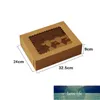 Wrap prezent 5 sztuk 12 kubek Muffin Cupcake Box z tacą do ciasta Kraft Paper Wedding Birthday Party Desery Opakowanie Case Candy1