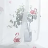 Qualità Tulle Bianco Ricamo Fenicottero Rosa Tenda Pura per Camera da Letto Soggiorno Cucina Finestre Tende Decor P238X 210712