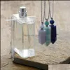 Pingente colares pingentes jóias gemas naturais pedra difusor de óleo essencial por garrafa colar de aço inoxidável gota 210323 Drop entrega