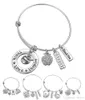 Love Inspire Teach White Crystal Apple Ruler Armband Rvs Hanger Bangle Sieraden Gift Leraar Friend DLH204