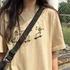 kuakuayu hjn skelett skateboarding svart t-shirt tumblr mode söt rolig tee hipsters street style shirt grunge kläder 210330