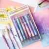 Stylos à gel 6pcs / pack 0.5mm Kawaii Fleurs de cerisier Étoile Stylo à encre noire Stylo à bille Filles Enfants Cadeau École Bureau Papeterie