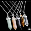 Rock Naturel Réel Aventurine Opale Oeil De Tigre Rose Pierre Pendentif Collier Chaîne Hexagonale Cristal Quartz Necklac Qylayf 3Qczc Jwuas