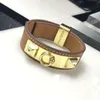 Luxus Designer Frankreich Marke Armbänder Goldene Schnalle Baum Muster Identifikation Armreifen Hohe Qualität Kupfer Echtes Leder Women241n