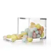250個の食品グレードの透明なプラスチック正方形の箱キャンディーボックスの箱の透明なギフトパッキングケース結婚式の好意お土産RRD11866