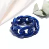 Chaîne à maillons résine acrylique anneau bohême gelée couleur Design anneaux pour femmes géométrique Punk bijoux cadeaux