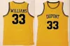 SJ Men Basketball Jason 33 Williams High School Dupont Jerseys Team Color Yellow Emlleckery и Sewing Herasting Отличное качество