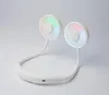 Neck Fan Lazy Outdoor Draagbare Mini Sport Ventilator met LED Lichtgevende Kleur Licht Aromatherapie USB Fan Ingebouwde 2000mAh batterij