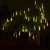 Strings 30 cm Meteor Douche Rain Light Solar Power LED String Outdoor Waterdichte Kerst Tuin Kerstmis vakantie decoratie