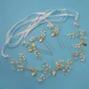 Hair Clips & Barrettes Luxury Leaf Flower Headbands Hairpins For Wedding Accessories Pearls Crystal Headdress Bridal Engagement Jewelry