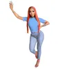 2022 Två stycksuppsättningar Sheer Mesh Yoga Byxor för Kvinnor Designer Kläder Kortärmad Leggings Sweatsuits Sexig sportdräkt