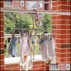 Hangers rekken kleding housekee organisatie huizen tuin opvouwbare kleding hanger luchtsmaatregel roestvrij staal ondergoed sokdroger wasruimte f f