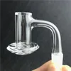 20 mm 2,5 mm di spessore Blender al quarzo Spin Banger Nail con affumicatura smussata Top senza chiodi per evitare schizzi di olio Bong d'acqua in vetro