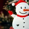 Holiday Christmas Party Bedroom Christmas Style Decoration Metal Cute Snowman-shaped Hanging Wind Chimes Home New Year Gift Y1104