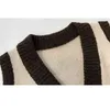 Vêtements d'hiver Femmes Pull sans manches Automne Vintage Hong Kong Style Gilet tricoté Casual Pulls en vrac Tops 12408 210417