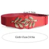 Cinturini alla moda in foglia Cintura elastica elastica Cinturino con doppia fibbia in metallo Rosso Nero Bianco Marrone Per cinture da donna