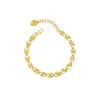 Chaîne à maillons mode Bracelet en or 24k motif sculpté trèfle à quatre feuilles pour les femmes bijoux de fête de mariage cadeaux Fawn22