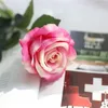 10 sztuk / partia Dekoracje Ślubne Prawdziwe Dotykowe Materiał Sztuczne Kwiaty Rose Bukiet Home Party Fake Silk Single Stem Flowers Floral 2177 V2