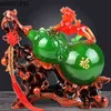 Lucky Fortune Feng Shui Gourd Statue Ornaments Resin Sculpture Crafts Home Decoration Accessories Housewarming Wedding Gifts 210811