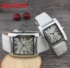Célèbre classique luxe cristal hommes femmes montres carré cadran romain designer horloge à quartz en cuir couples style unisexe montres-bracelets305o