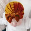 INS NEW 4 Colors Fashion Pure Color Baby Beanie Cap Bow Knot Hair accessories Newborn Hat 20x17cm/16.7g
