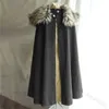 Mäns medeltida kostym kappa vinter päls krage larp viking cosplay cape coat högkvalitativa gotiska kvinnor cape halloween kostym y0903