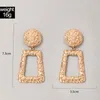 Lampadario penzolante New Trendy Grandi orecchini pendenti quadrati in oro per ciondoli da donna Scava fuori gioielli in metallo per feste in lega geometrica