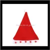 Chapeaux Fournitures de fête Accueil Jardin Drop Livraison 2021 Bonnet de Noël Chapeau de fête de Noël rougeoyant LED rouge clignotant étoile Père Noël pour adulte