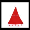 Hats Festive Supplies Home & Garden Drop Delivery 2021 Christmas Beanie Xmas Party Hat Glowing Luminous Led Red Flashing Star Santa For Adult