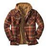 Men039s sweats à capuche matelassé épais Plaid à manches longues veste ample à capuche doublé flanelle à capuche FullZip chemise R4T17227994