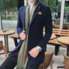 Mäns ullblandningar Mens Mode Boutique Section Solid Färg Business Casual Trousers Woolen Coat Male Vintage Slim Blazer Jacket