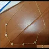 Halsband hängsmycken smycken droppleverans 2021 hänge avgift how japansk koreansk choker kedja halsband mode fem spetsiga stjärna slim och versa