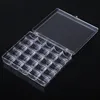 Naaiende kennisgeving Tools 25Grid-klibbins Opbergdoos Transparante Plastic Case Multifunctionele Nail Manicure Decor