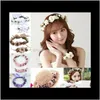 Clips Barrettes Hair Jewelry Drop Delivery 2021 Fashion Women Wedding Bridal Flower Tiara Headbands Floral Wreath Crowns Garlandadd Bracelet