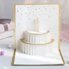 Biglietti d'auguri per torta fatta a mano pop-up 3D Biglietto di ringraziamento per buon compleanno per bambini Forniture per feste festive per bambini3635128