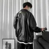 Men's Loose Baseball Outerwear Pu Leather Trench Clothing Russian Motorcycle Jacket Loose Hip Hop Style Coat Size S-XL 210524