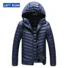 2019 Nouvelle Mode Chaude Haut de Gamme pour Hommes Plume À Capuche Doudoune Pure Color Boutique Hommes Plume Vers Le Bas Manteau Mince Lumière Vestes G1108