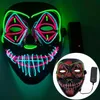 Designer Glödande Ansiktsmask Halloween Dekorationer Glöd Cosplay Coser Masker PVC Material LED Lightning Kvinnor Män Kostymer för vuxna Heminredning