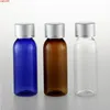 50PCS 30ML زجاجات بلاستيكية فارغة براون مع غطاء المسمار الفضي، غطاء زجاجة غسول، حاوية شامبو ل coshigh الكمية