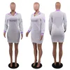 Günlük Elbiseler Pist Mektup Nakış Pullu Elbise Kadın Moda Seksi Uzun Kollu Bodycon Mini Clubwear Doğum Günü Kıyafetleri
