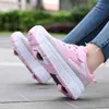 Roller Skate Shoes for Kids Boy Girl Wheels Sneakers with On Wheels Children Boys Girls Roller Sneakers Fashion Tennis Shoes 210329