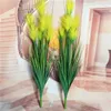 93cm 7Heads Large Artificial Tree Fake Reed Bouquet Onion Plants Potted Grass Real Touch Plastic Plant For Outdoor Garden Decor 211104