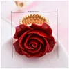 Cluster Ringe Rote Rose Legierung Ring Frau Mann 2021 Korea Mode Accessoires Bankett Schmuck Geschenk Girl245g