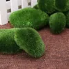 Dekorativa blommor kransar 8 st/10st gröna konstgjorda falska faux emulering mossa fuzzy sten utomhusgård