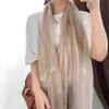 2022 vendita reale Hijab invernale come sottile cicala sciarpe di seta di gelso femminile edizione Han Joker lunghi scialli di lana e primavera estate Y220228